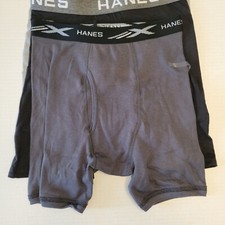 Hanes Men's Comfort Flex Fit Boxer Briefs Size S Black And Gray