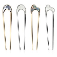 4 Pcs Metal U Shaped Hair Pin Stick French Hair Pin Vintage Metal Hair Fork Eleg