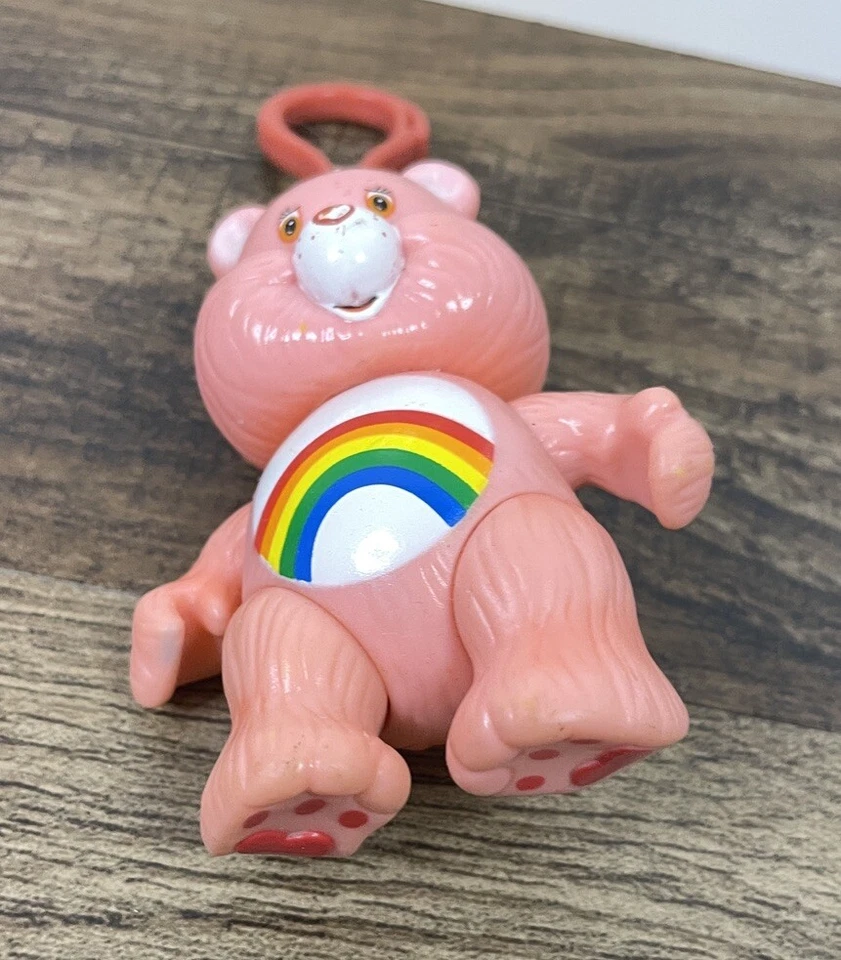 Llavero figura plástico vintage Care Bears Cheer Bear 3,5" con clip trasero Foto 2 de 4