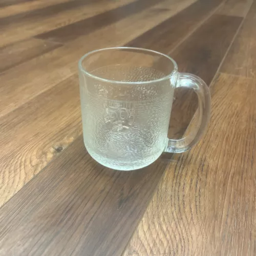 Vintage IITTALA 50 CL Krouvi Textured Glass Beer Mug Oiva Toikka Design Finland 