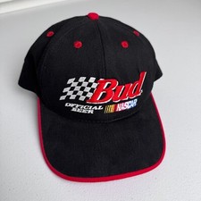 Vintage Bud Beer Racing Nascar Snapback Hat Cap Adult OS Budweiser Black USA