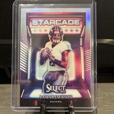 2023 Panini Select Starcade Lamar Jackson Silver Prizm Case Hit Ravens - SSP
