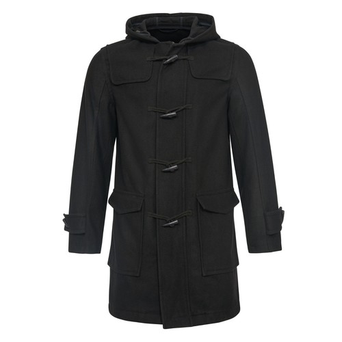 Duffle Coat Wool Mixed Jacket Winter Outdoor Camping Work Fishing Hooded Parka - Picture 12 of 12