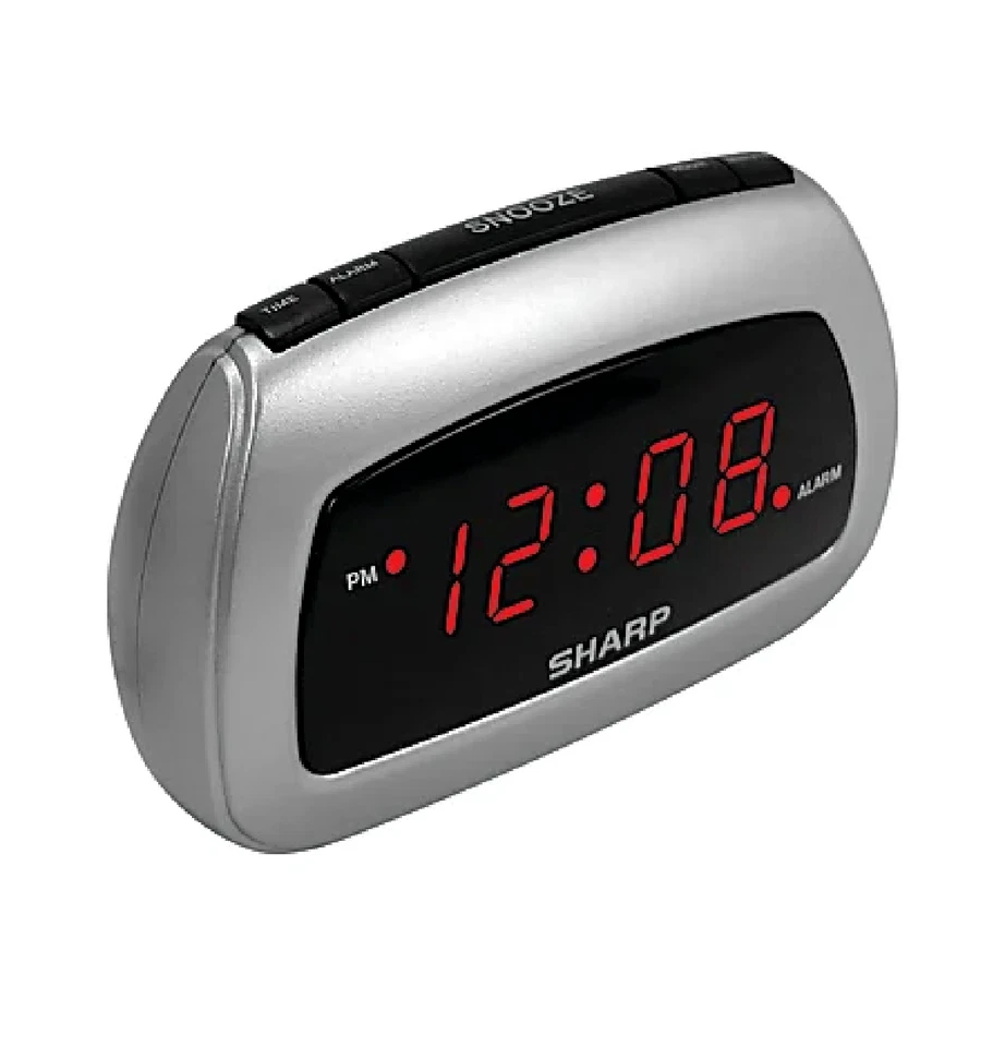Sharp SPC085 Small Digital Alarm Clock w Battery Backup and Snooze Button I NEW - Image 4 of 4