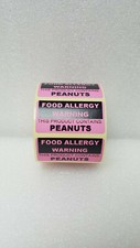 PINKES Warnschild f&uuml;r Lebensmittelallergie: Dieses Produkt enth&auml;lt ERDN&Uuml;SSE selbstklebend