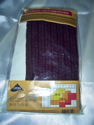 Tolle Giada gemusterte Outdoor Strumpfhose blickdicht bordeaux/schwarz 38-40 OVP