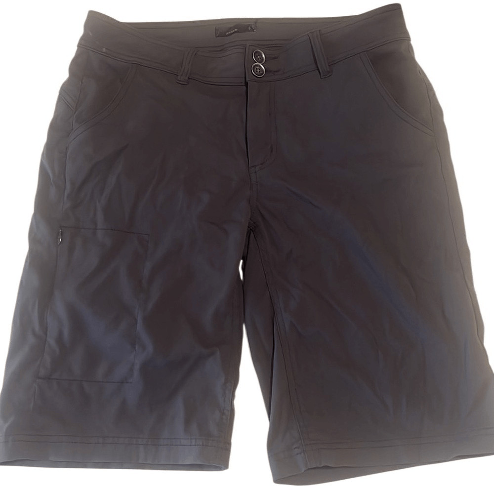 Prana Grey Nylon Solid Cargo Drawstring Button Sh… - image 2