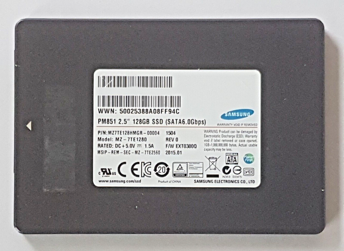 128GB SATA III Samsung PM851 MZ-7TE1280 SSD MLC 2.5