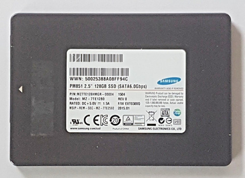128 GB SATA III Samsung PM851 MZ-7TE1280 SSD MLC 2.5" interne Festplatte