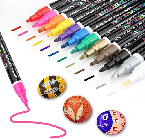 Marqueur Permanent Feutre Peinture Acrylique Multi Surfaces Verre Pierre  Bois Fr | Ebay