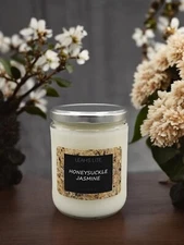 Wood Wick * HONEYSUCKLE JASMINE * SCENTED Leah's Lite CANDLE * 16oz