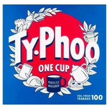 2 x 100 Teabags Typhoo One Cup Foil Fresh Teabags 200 Tea bags