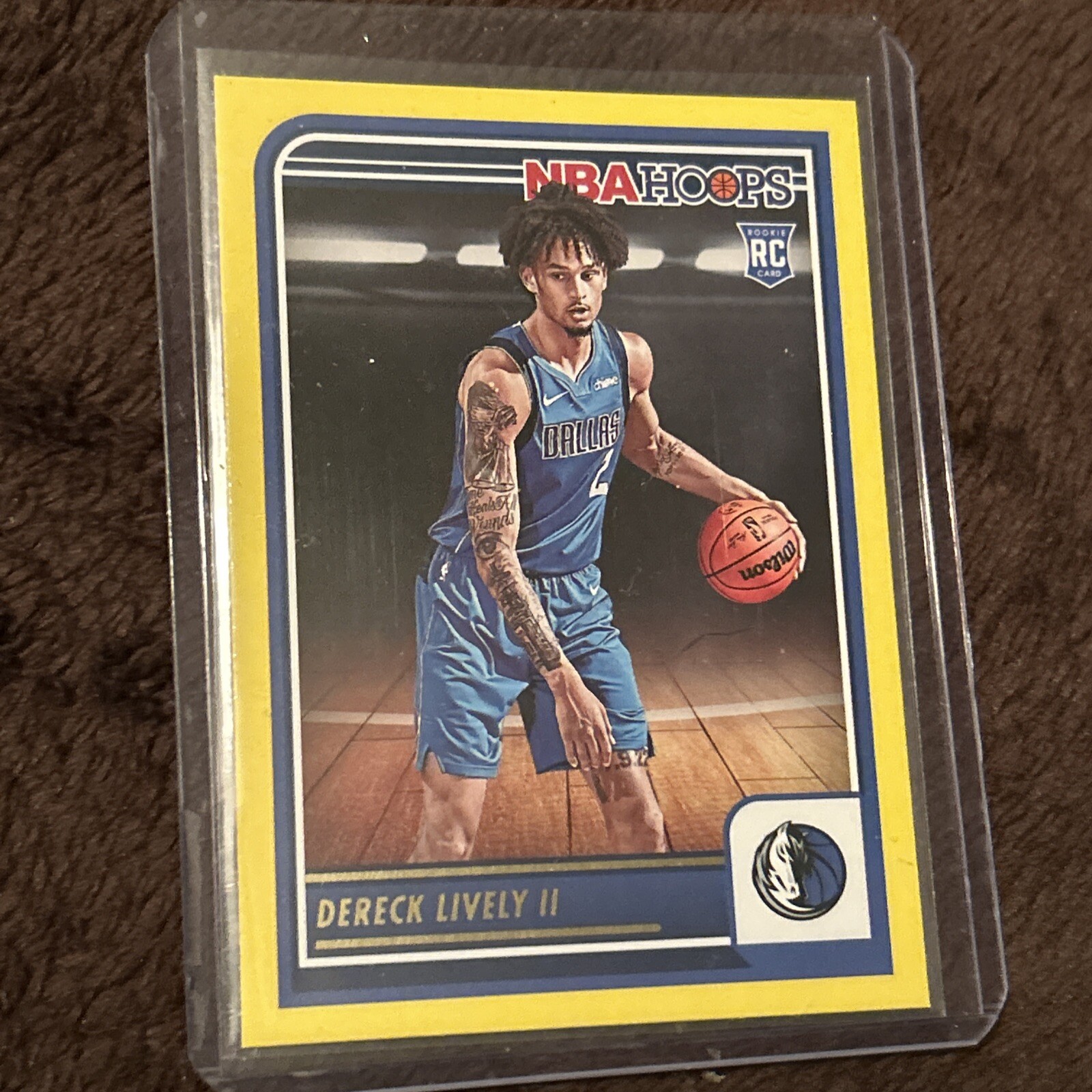 Dereck Lively II 2023-24 Panini NBA Hoops Yellow Parallel Rookie Card RC #241 NM