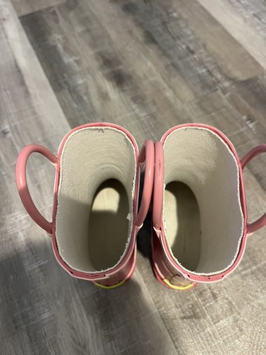 Western Chief Pink Lined Rain Boots toddler size 9/10 EUC - Picture 2 of 6