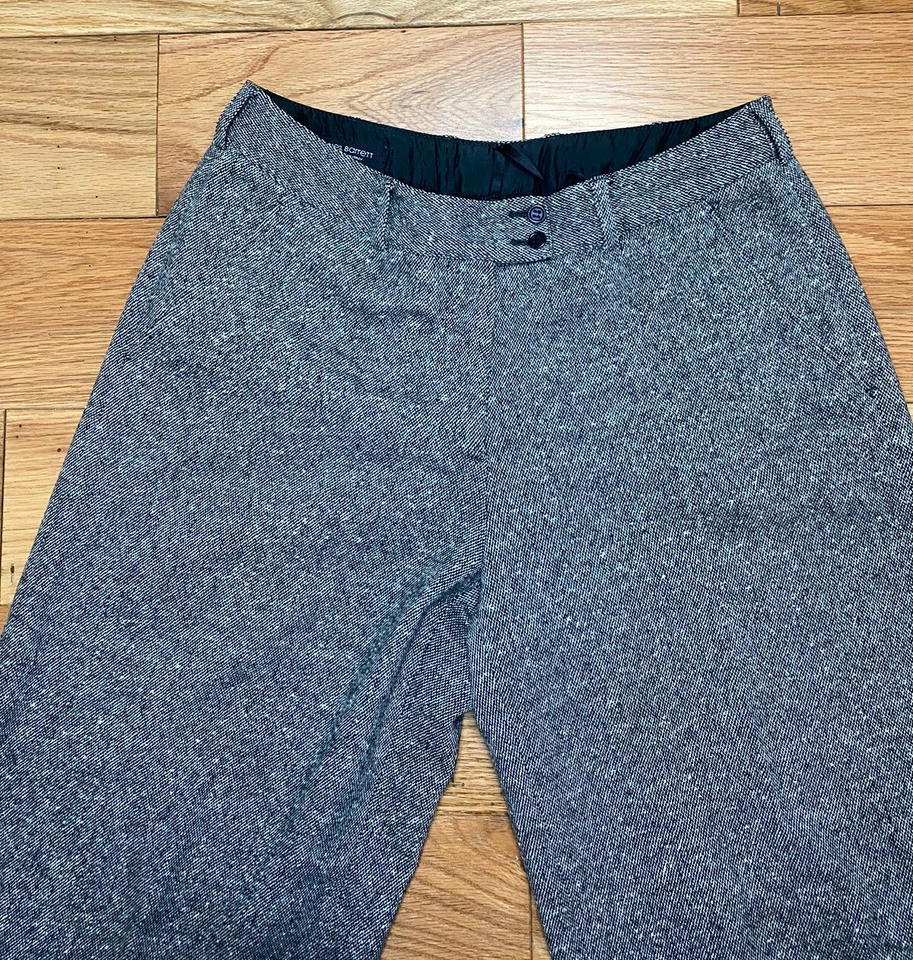 Neil Barrett Women 42 Pantalone Wool Blend Trouser Black Grey Glitter Weave - Image 3 of 4