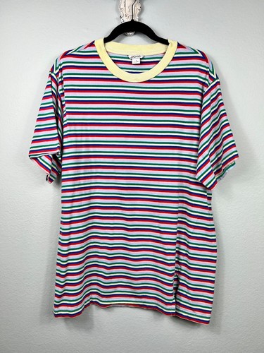 MONKI Women's Oversized Striped Colorful T-Shirt-Size S