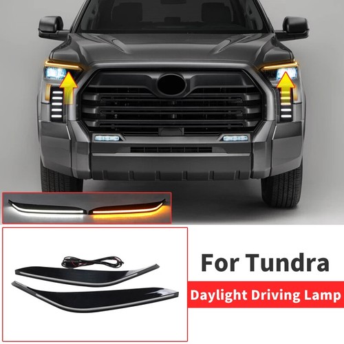 For 2022-2024 Toyota Tundra Sequoia Daytime Driving Lamp Headlight Eyebrow Led - Picture 7 of 8