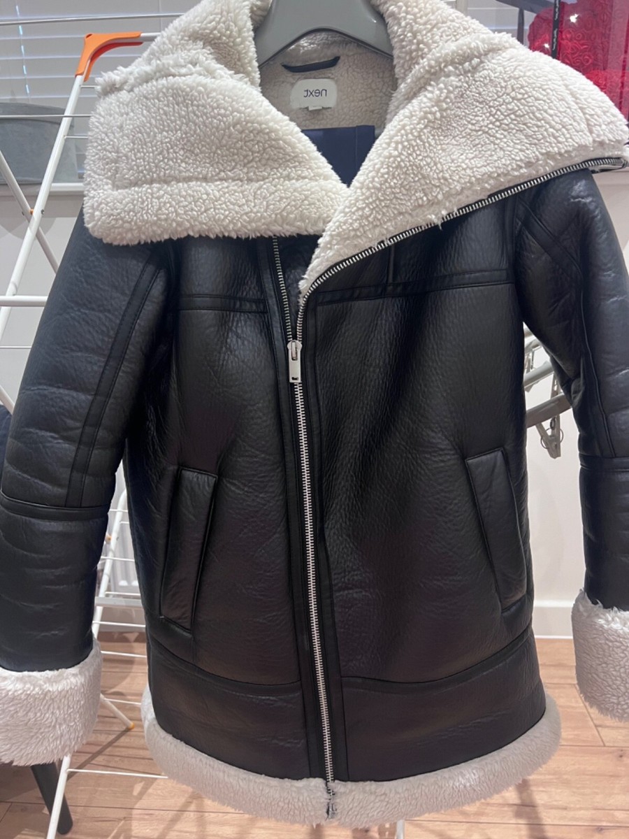 Next womens Shawl Collar Aviator Coat With Teddy UK