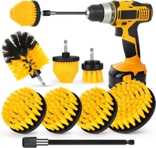 Drill Brush Attachment Set, 7 Pack 1/4In Power Scrubber Brush + Extend Long Rod,