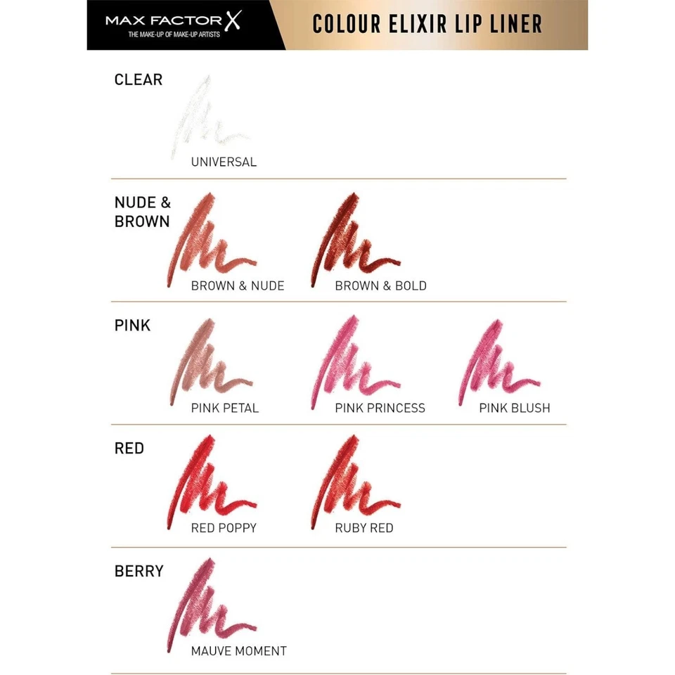 Max Factor Colour Elixir Lip Liner Pencil Choose Your Shade Brand New - Image 2 of 2