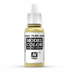 Vallejo Model Color Acrylic Paint 17ml Bottle German Yellow 70806  (8429551708067)