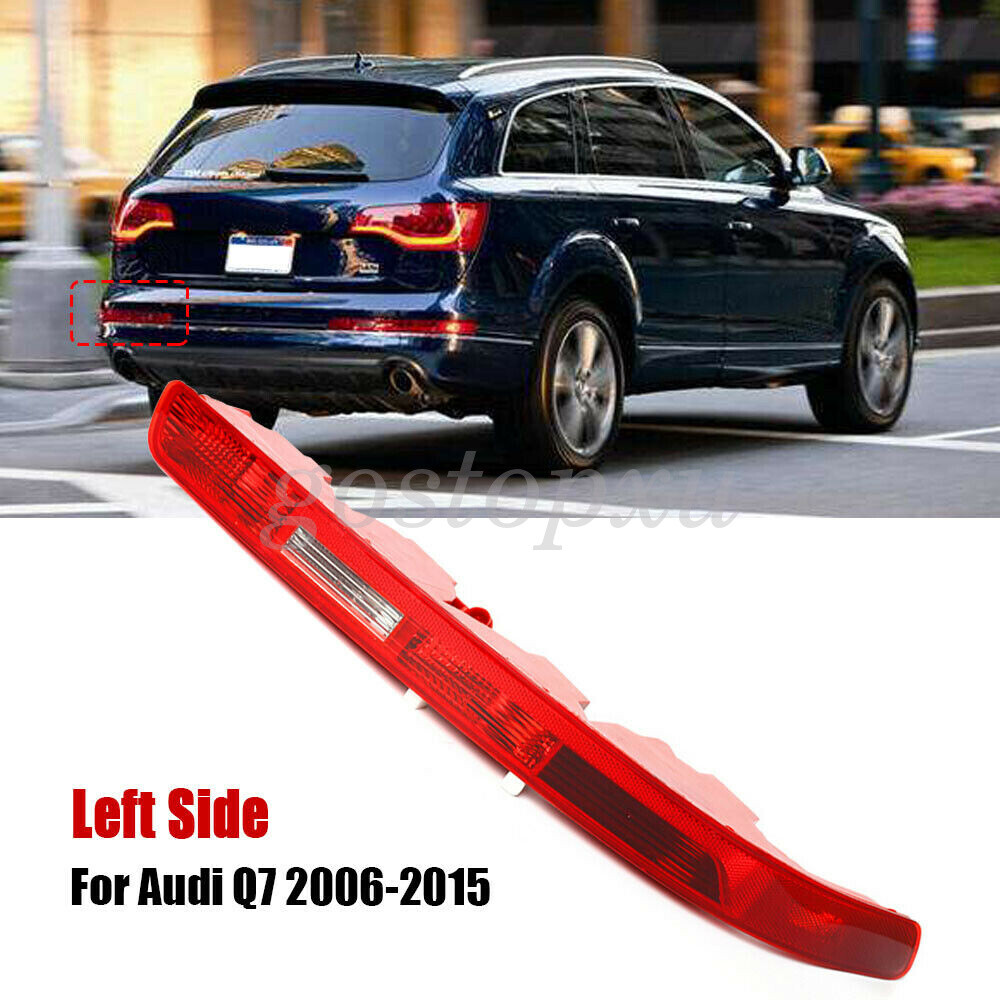 Left Side Rear Bumper Tail Light Reflector Lamp Red Lens For Audi Q7