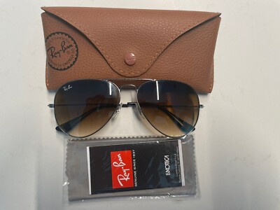 New RayBan Aviator Gradient Sunglasses RB3025 Large Metal 004/51 58-14-135 2N