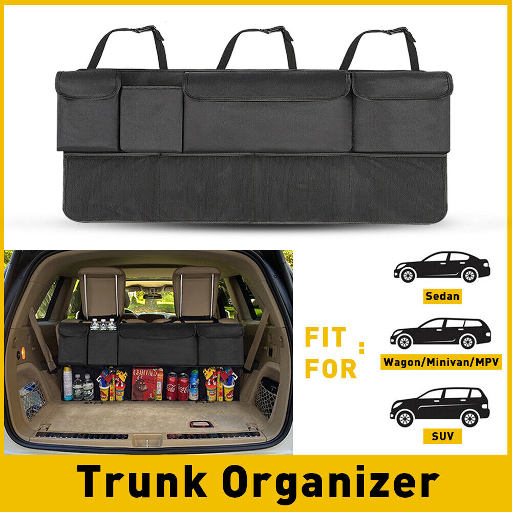 Car Trunk Organizer Accessories Back Seat Storage Bag 8 Pockets 600D Oxford  Mesh