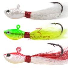 3 pezzi esche da pesca bucktail jigs surf kayak 12/28/56 g esche di piombo basso a righe