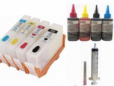 4 empty Refillable ink Cartridge kit for HP 564XL DeskJet 3520 3521 C410a