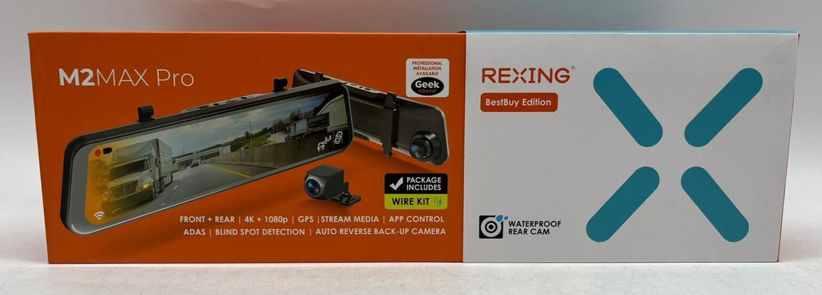 Rexing - M2Max Pro Front + Rear 4K + 1080p GPS Mirror Dash