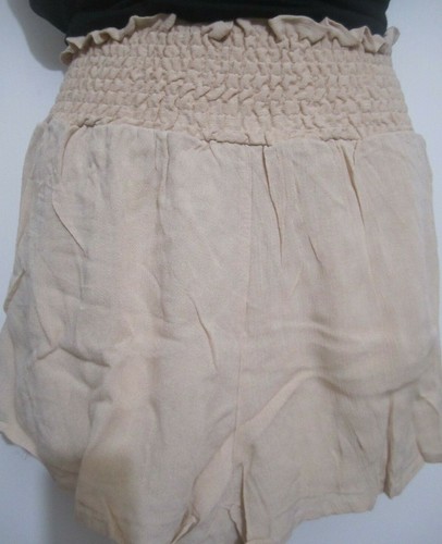 Women's summer Shorts Elastic Waist Beige Sz L - 第 4/5 張圖片