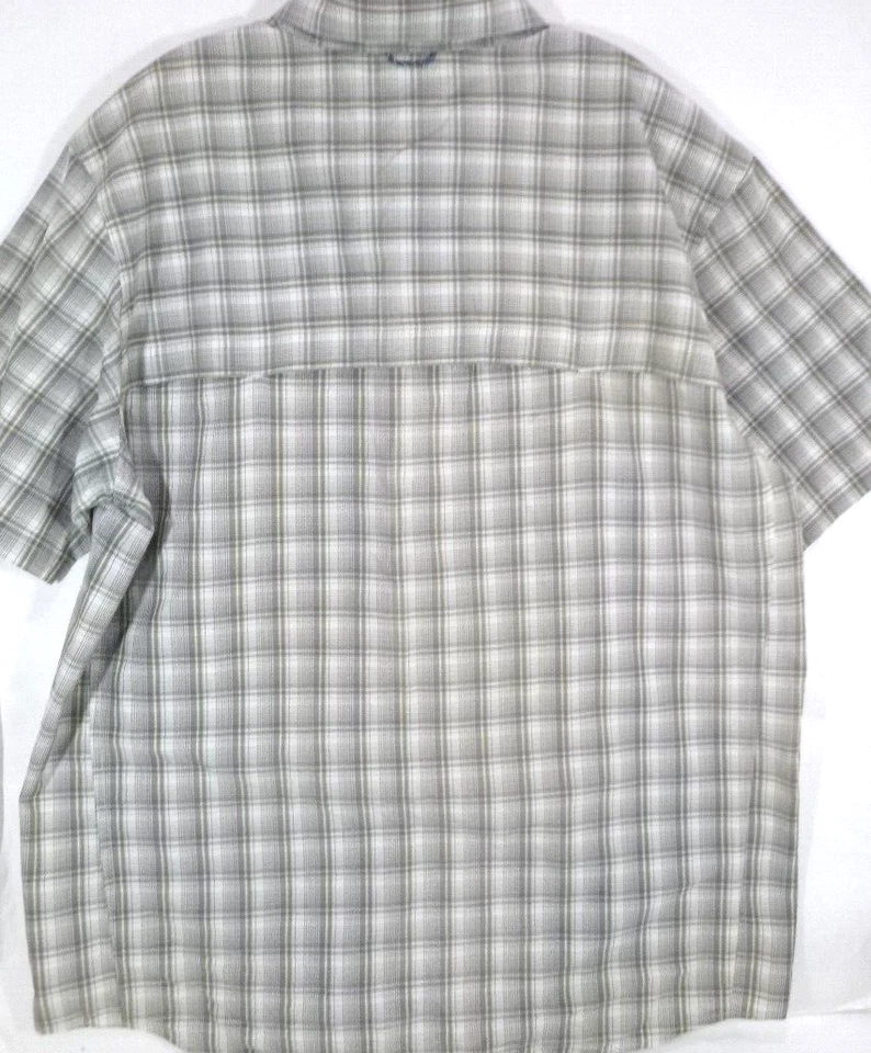 Camisa Blanca Sierra-Para Hombres Manga Corta Caminata/Pez Abotonada-2XL XXL-Ventilada Espalda Foto 3 de 4