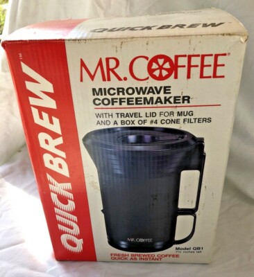 Vintage Mr. Coffee Microwave Coffeemaker 10 oz Mug Model No. QB1 Coffee filters