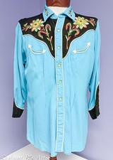 Cowboy Shirt Vtg 50's Rare Men's H Bar C California Ranchwear Western Shirt Lg