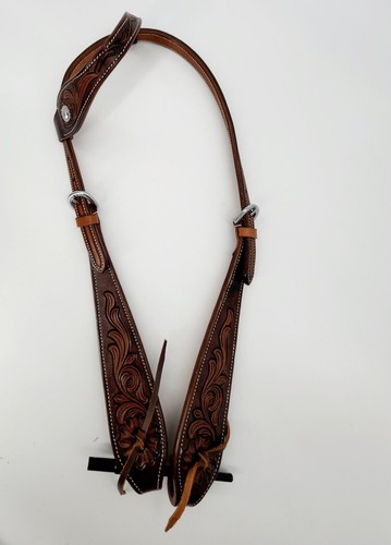 Strapazierfähiges antikes Leder mit Werkzeug ein Ohr Kopfstück Pferd Trense - Bild 1 von 5