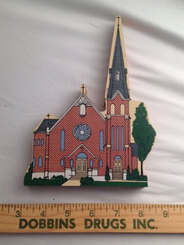 Lyons NY St. Michael's Church Lyons New York Wood Block The Cats Meow - Picture 1 of 2