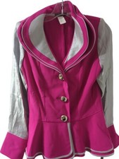 Vtg Blazer Jacket Silver/ Pink Size S Made in USA