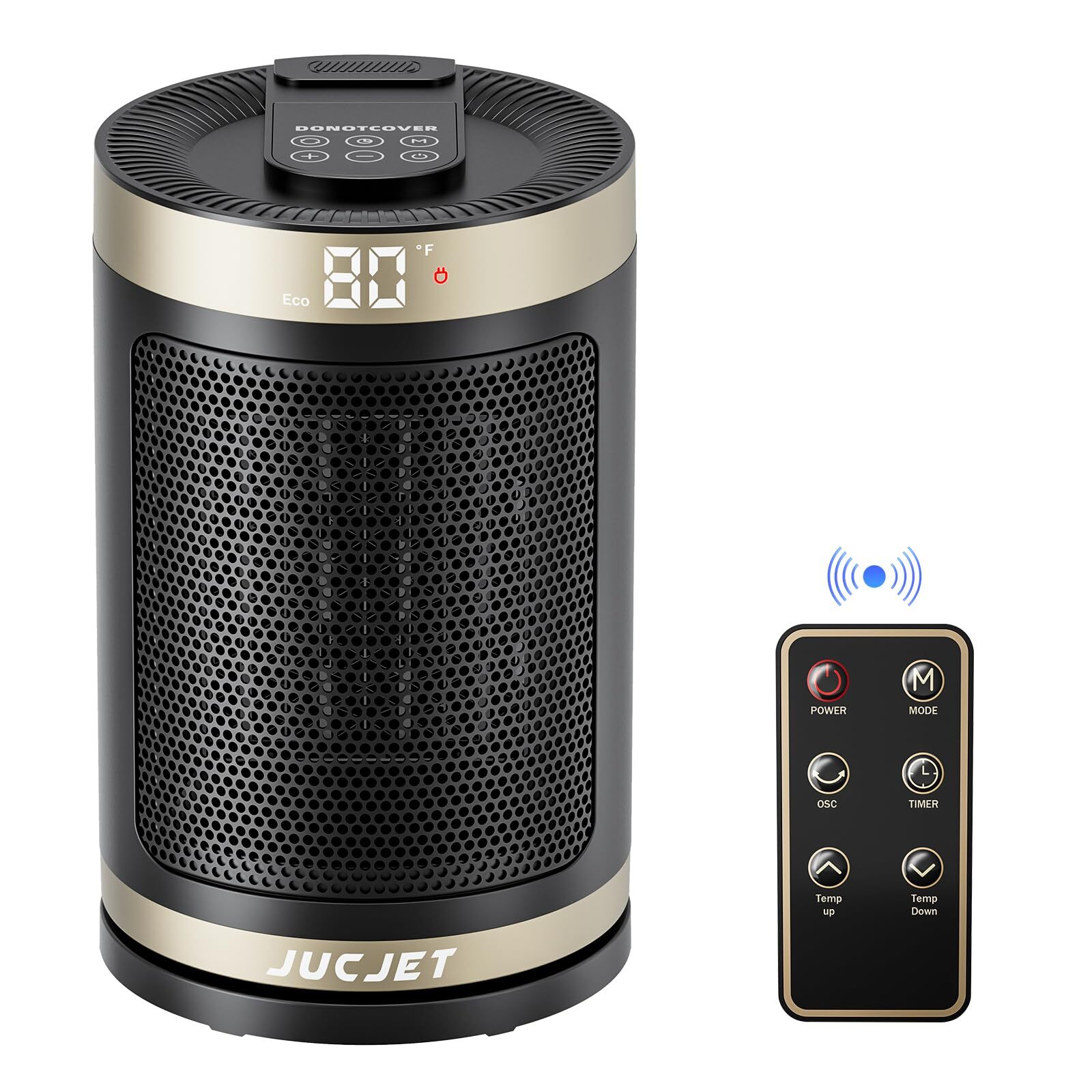 Space Heater heaters for indoor use, 1500W PTC Ceramic space heater Eco Mode ...