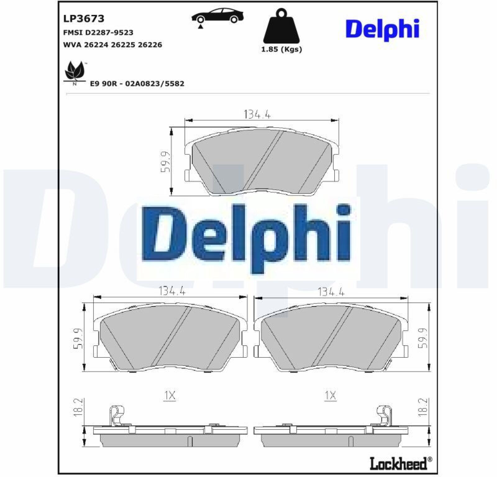 Bremsbelagsatz, Scheibenbremse LP3673 DELPHI für KIA SOUL III SOUL III Cargo - Bild 3