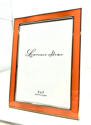 Lawrence Frames Polished Enamel Picture Frame, 5x7, Orange
