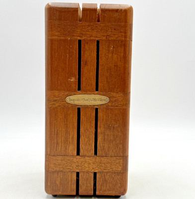 REGENT SHEFFIELD Solid Wood Knife Block w/ Removable Leaning Stand Vintage READ