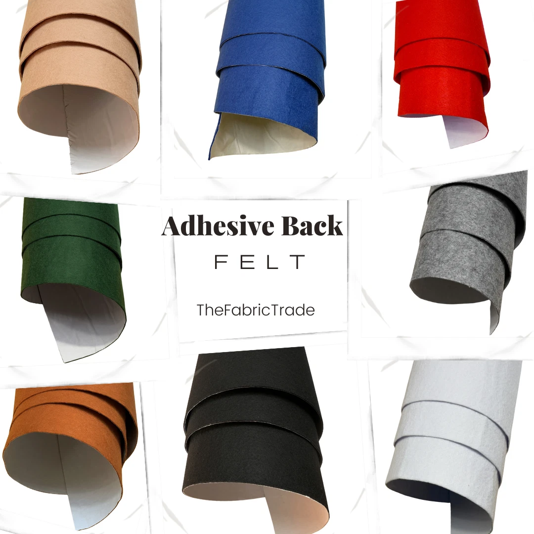 Self adhesive felt fabric with peel-and-stick backing for crafts and DIY