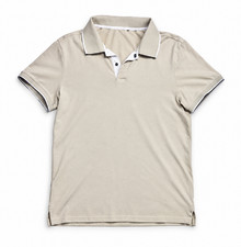 Calvin Klein Mens Polo Shirt Beige Short Sleeve Casual Golf Size Medium