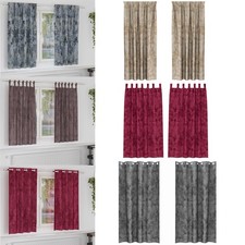 2x Voile Vorhänge Gardine Wohnzimme Vorhang Samt Ösenvorhänge / Schlaufenschal