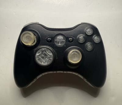 Microsoft Xbox 360 Wireless Custom Controller Black And Clear Buttons