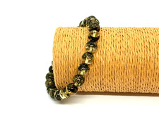AMBER BRACELET Gift Round Beads Glossy Natural Baltic Amber Elastic 8,8g 16492