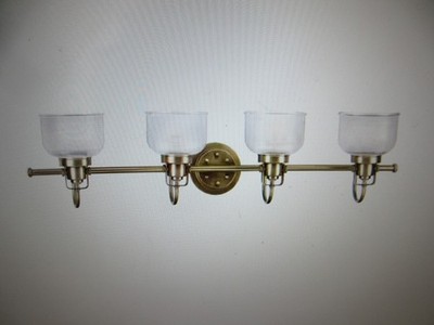 Progress Lighting Archie 35.5 in. 4-Light Gold Vintage Brass Vanity Light