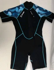 Zifumei Youth Size Large Black & Blue Shorty Short Body Diving Wet Suit