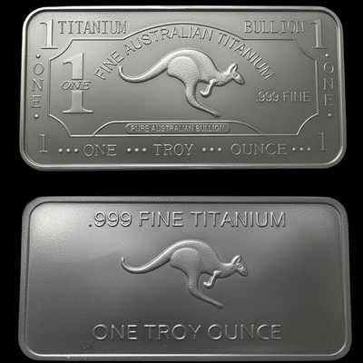1 Unze Känguru Titanbarren -1oz Troy Unzen Titanium Titan Barren oz 999 Kangaroo